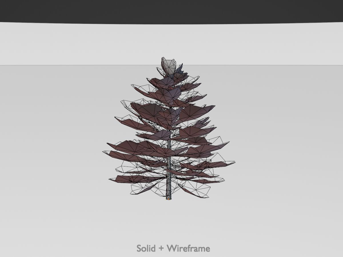Forest pine summer dense 2m Low-poly 3D model_11