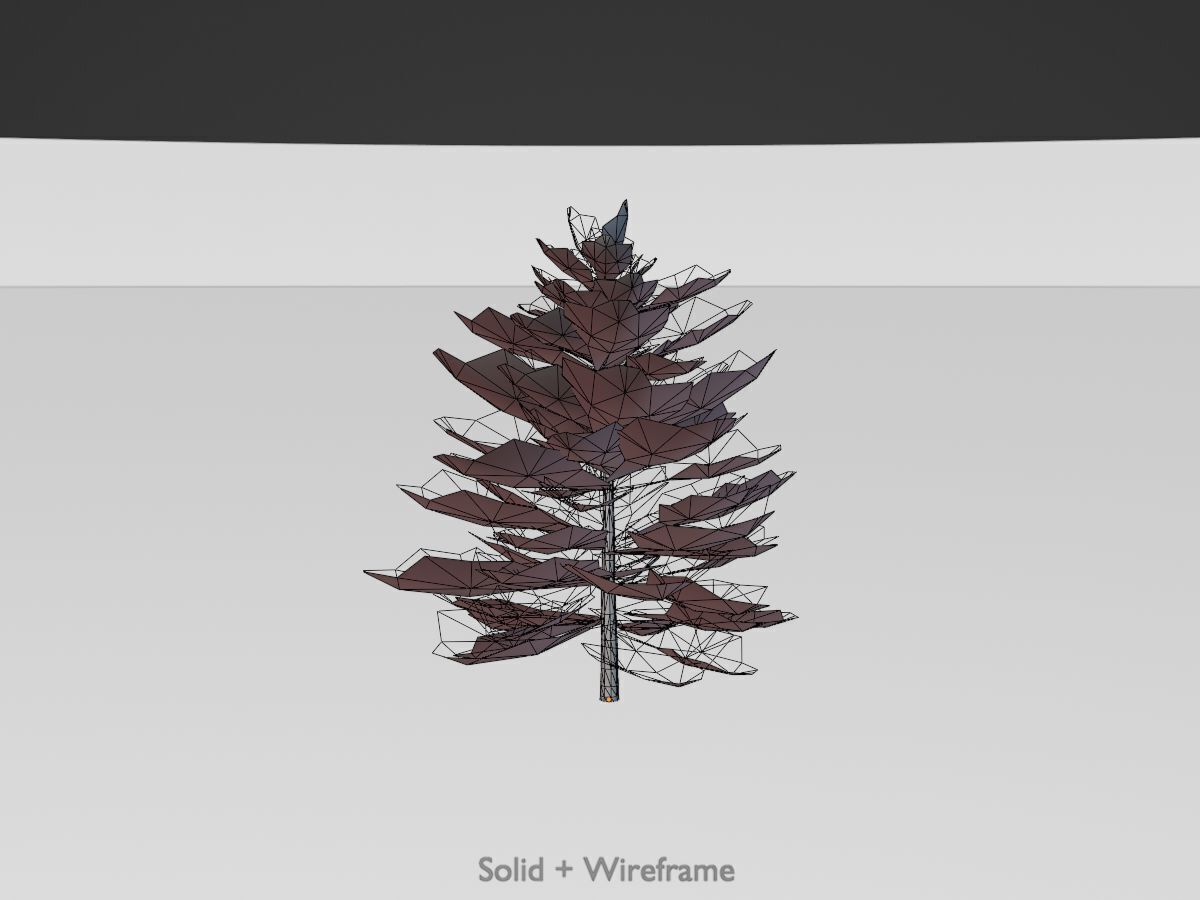 Forest pine summer dense 2m Low-poly 3D model_10