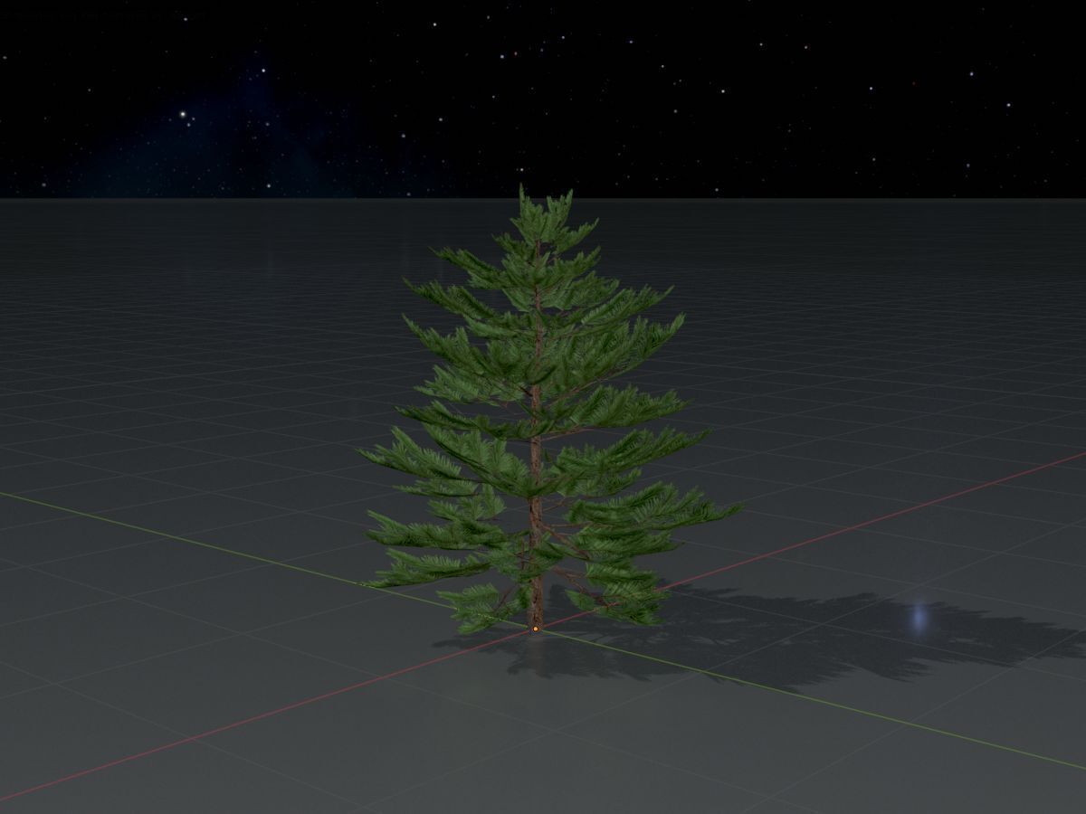 Forest pine summer dense 2m Low-poly 3D model_4