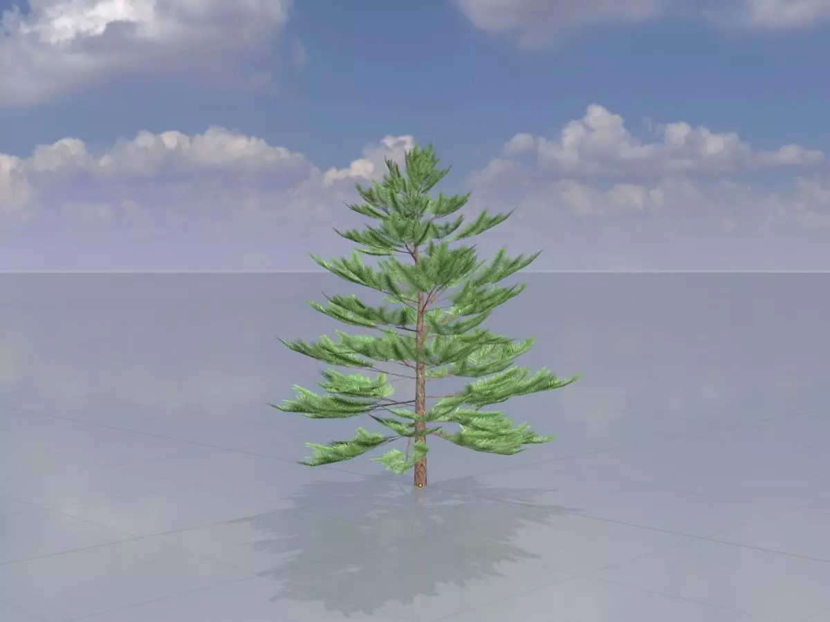 Forest pine summer dense 2m Low-poly 3D model_0