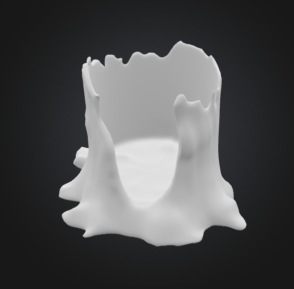 Burn Tree Stump 3D model_4