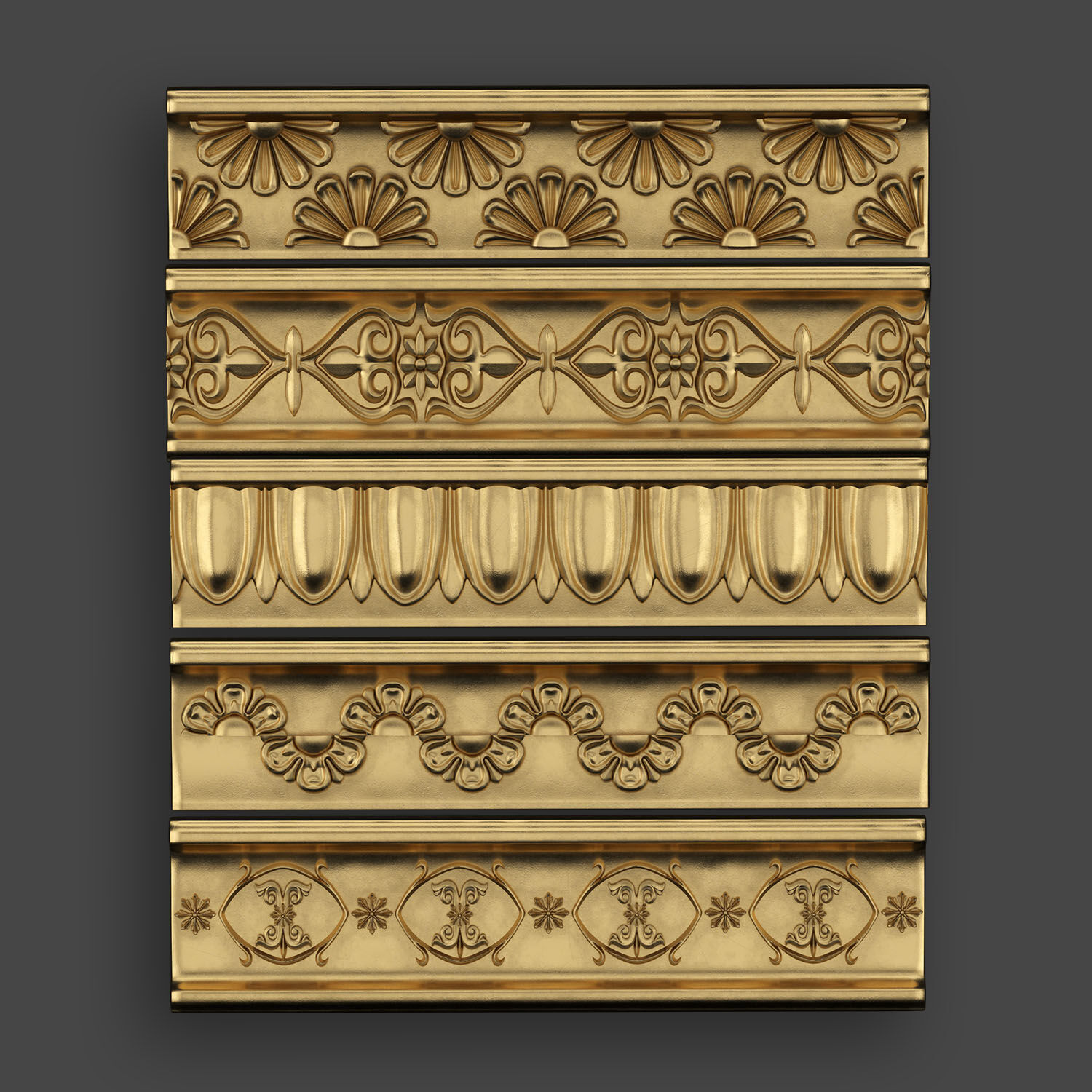 5 Borders Ornamental Pack 8 3D model_6
