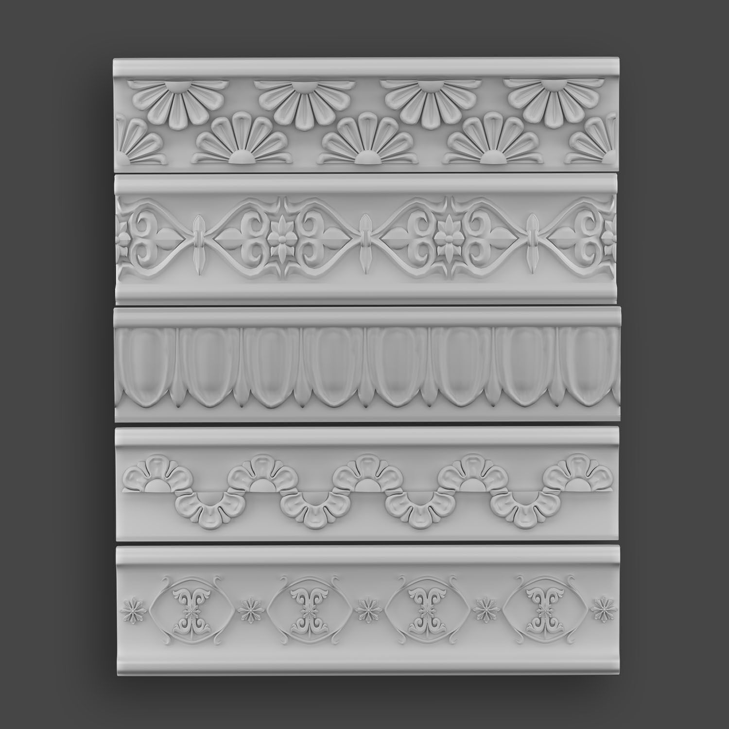 5 Borders Ornamental Pack 8 3D model_12