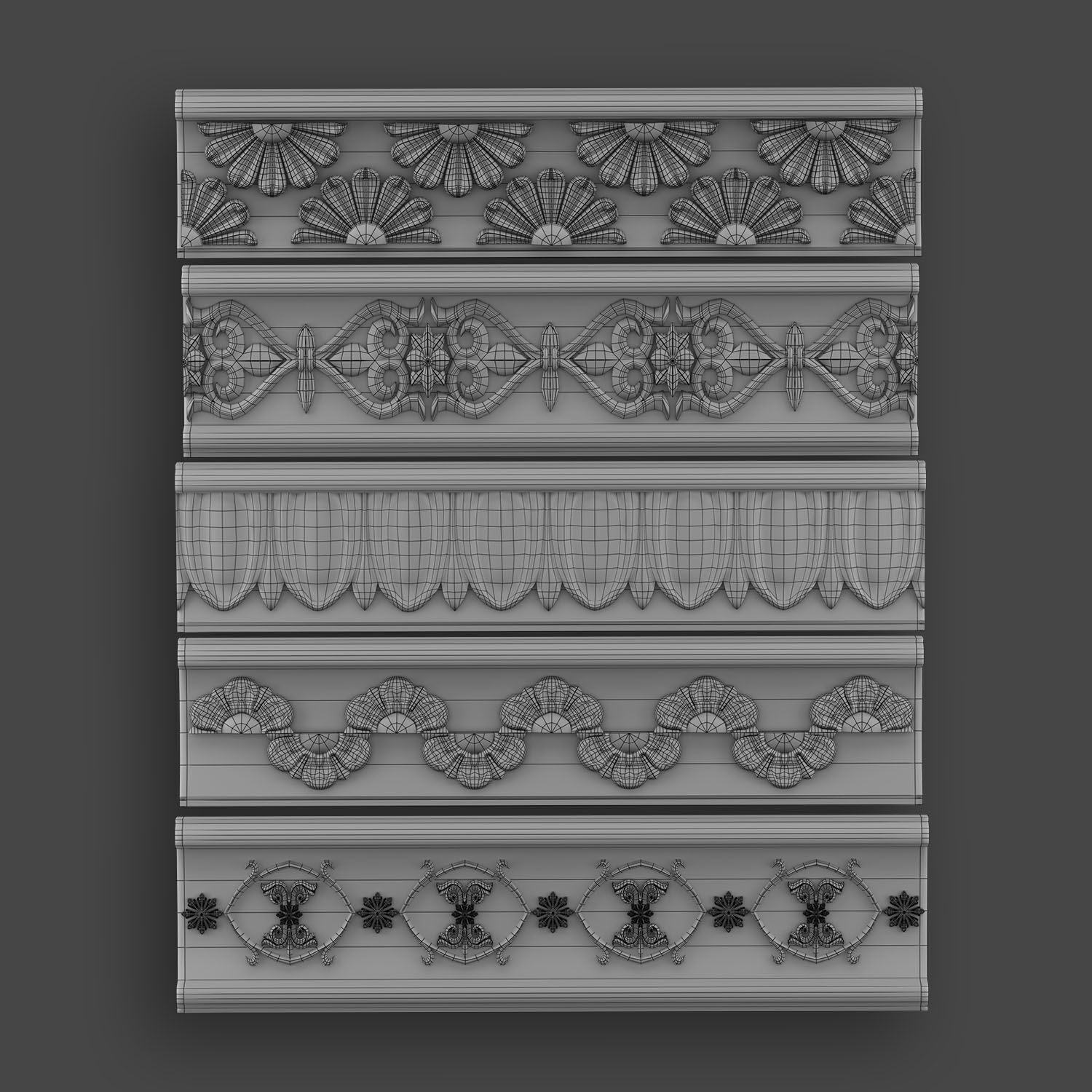 5 Borders Ornamental Pack 8 3D model_24