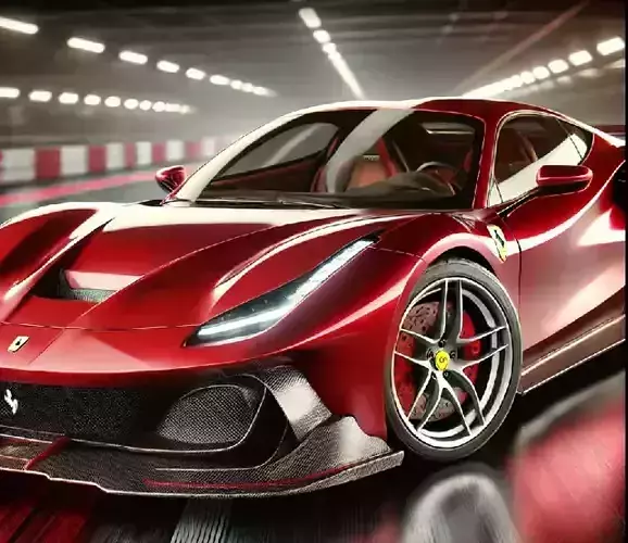 Ferrari car low poly