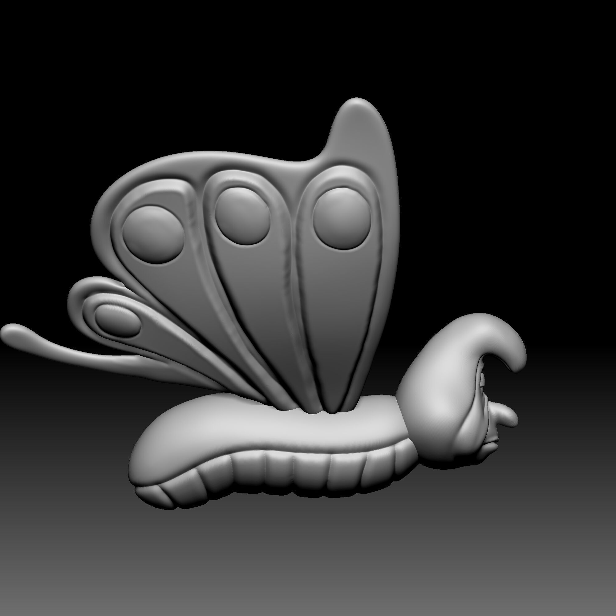 Caterpillar - Alice in Wonderland - 030 3D print model_3