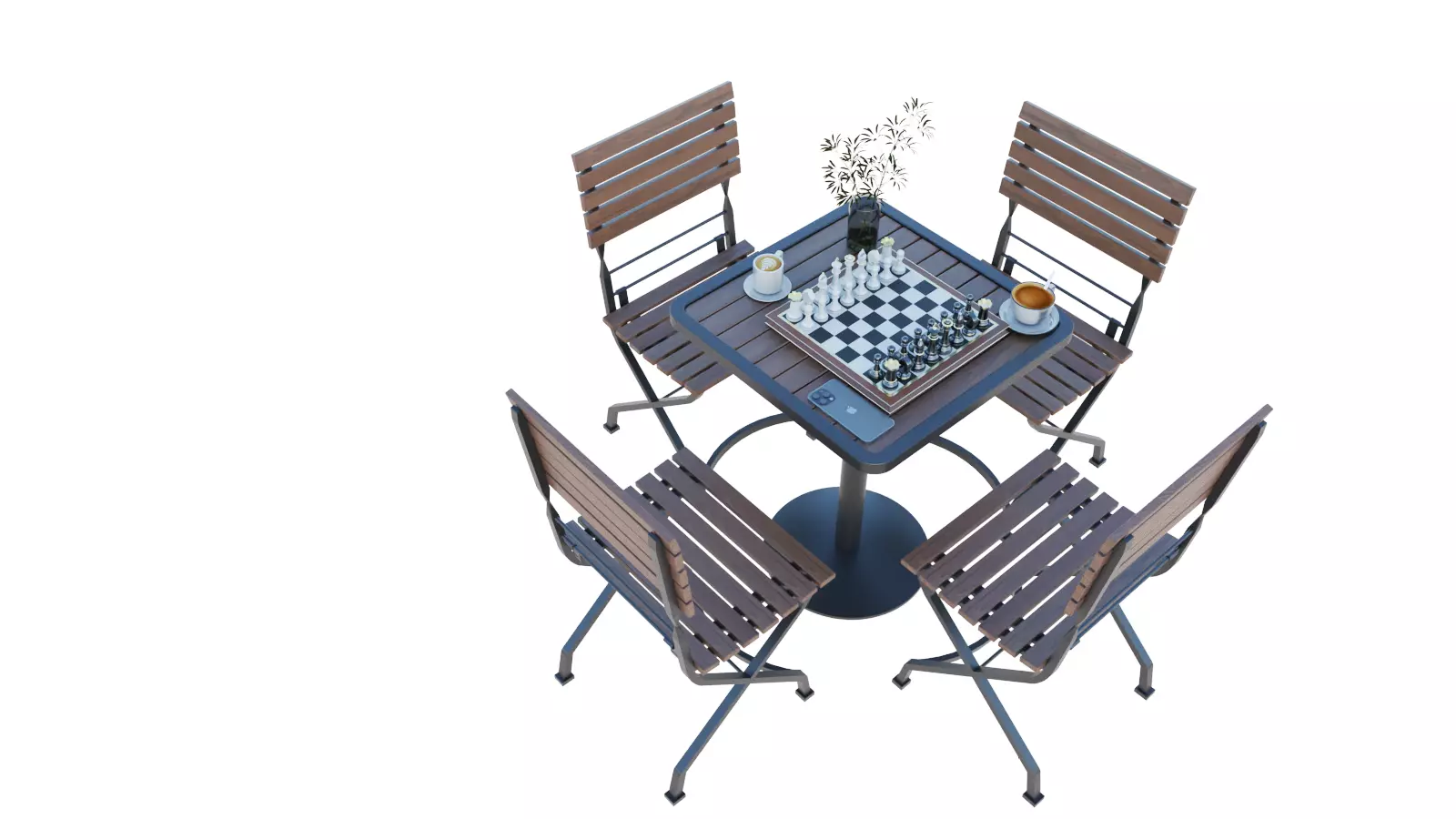 Coffee table and chair vray ready 3D model
