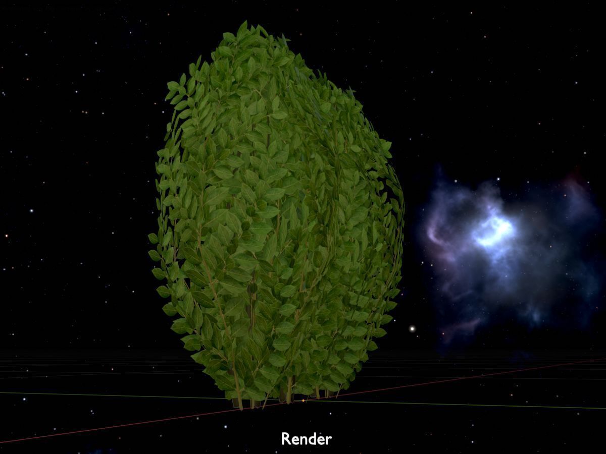 Cherry laurel hedge 500mm version-3 Low-poly 3D model_20