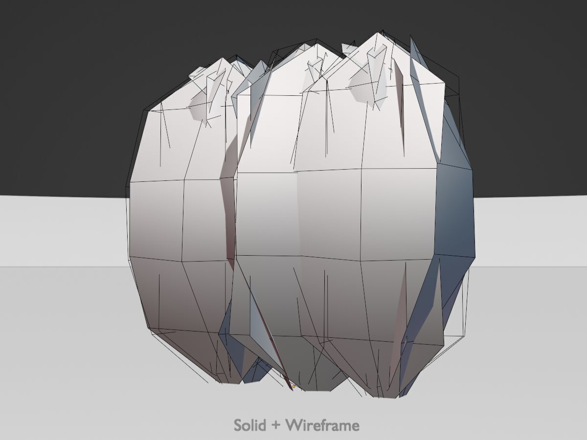 Cherry laurel hedge 500mm version-3 Low-poly 3D model_11