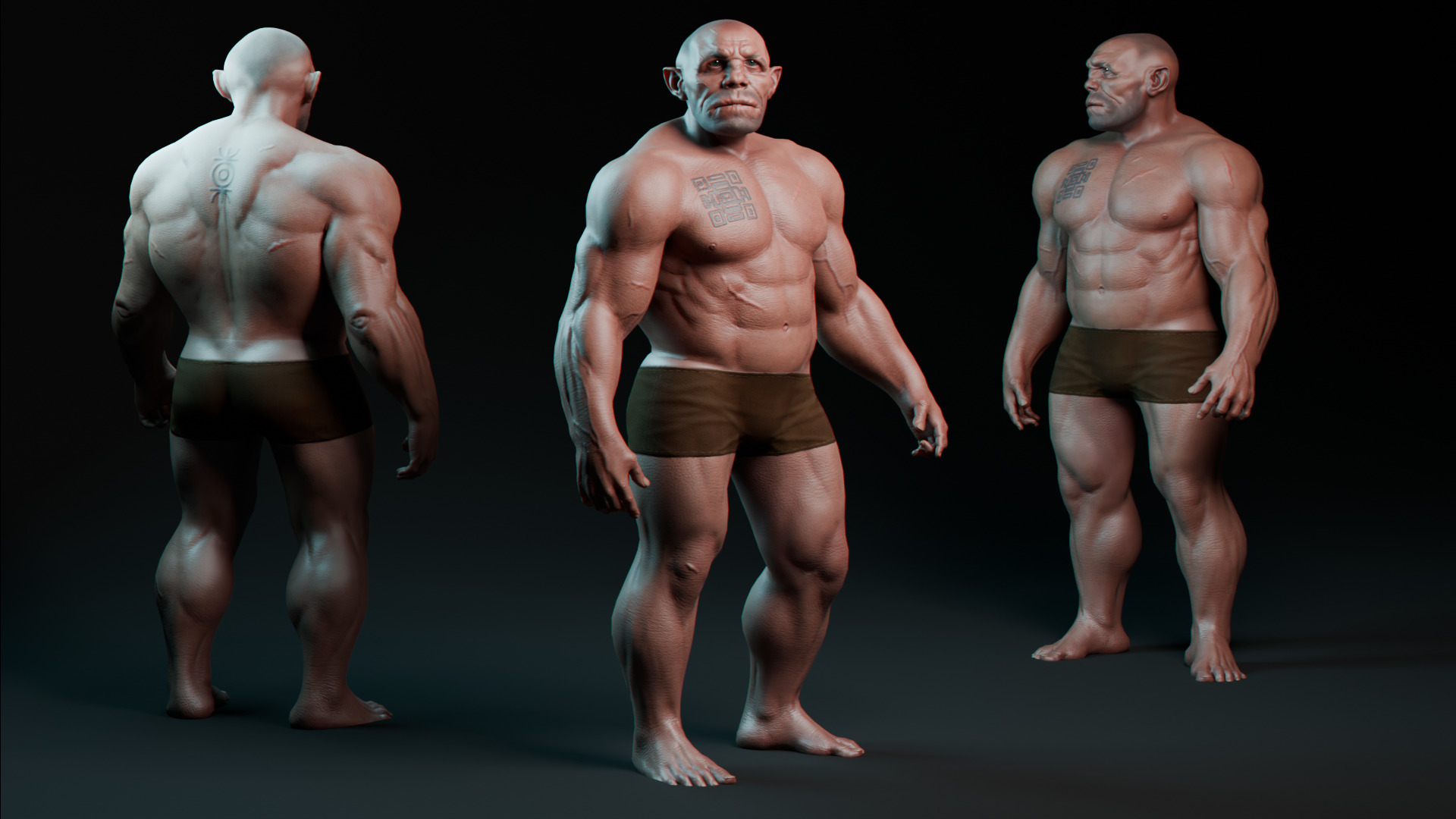 Dwarf Base Low-poly 3D model_4