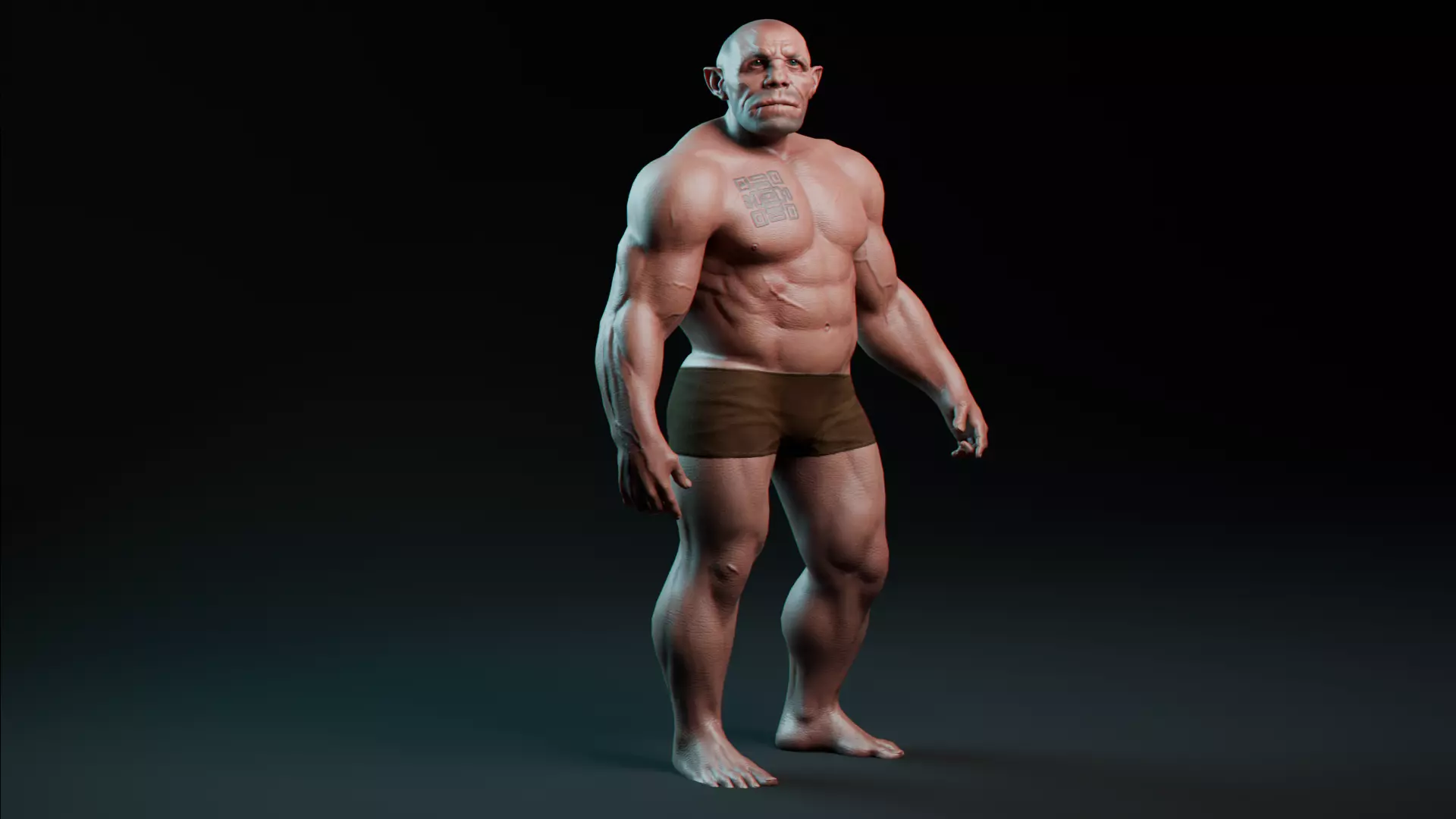 Dwarf Base Low-poly 3D model_0