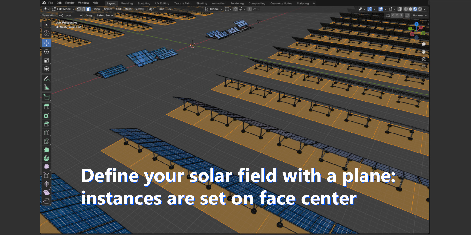 Blender Photovoltaic power plant Generator 3D model_3