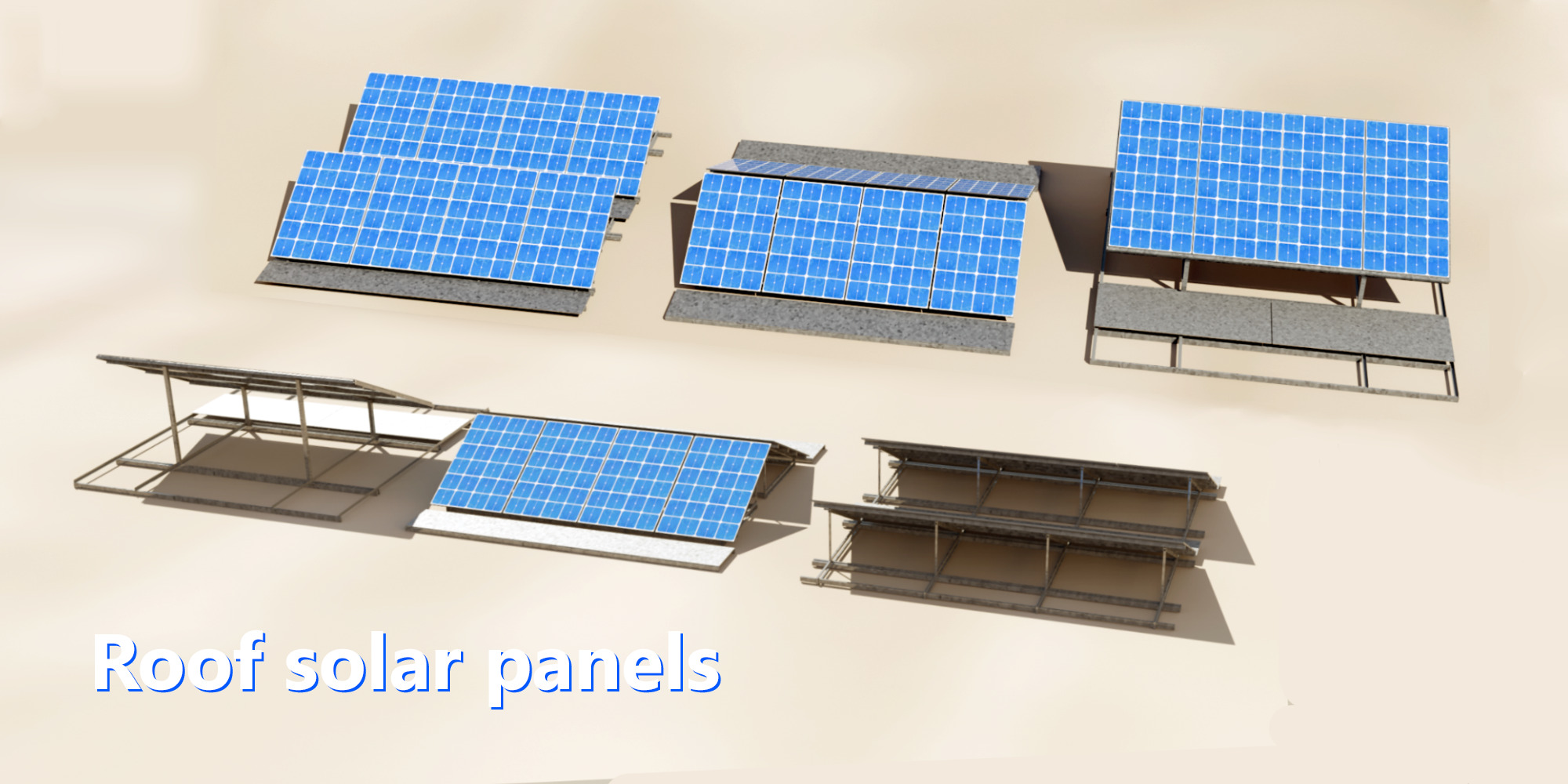 Blender Photovoltaic power plant Generator 3D model_8