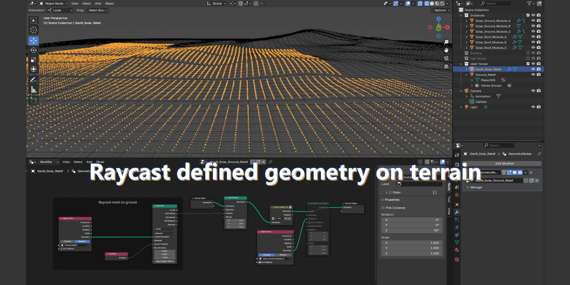Blender Photovoltaic power plant Generator 3D model_4