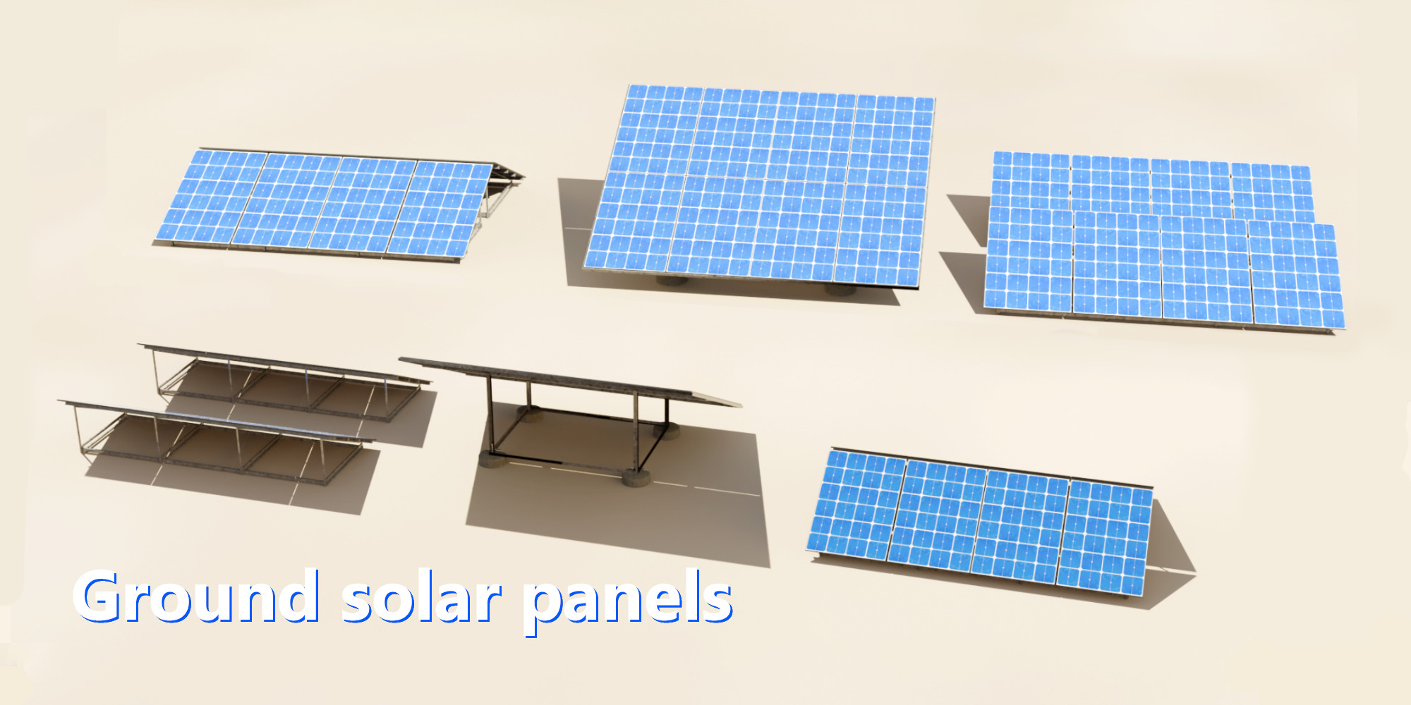 Blender Photovoltaic power plant Generator 3D model_7
