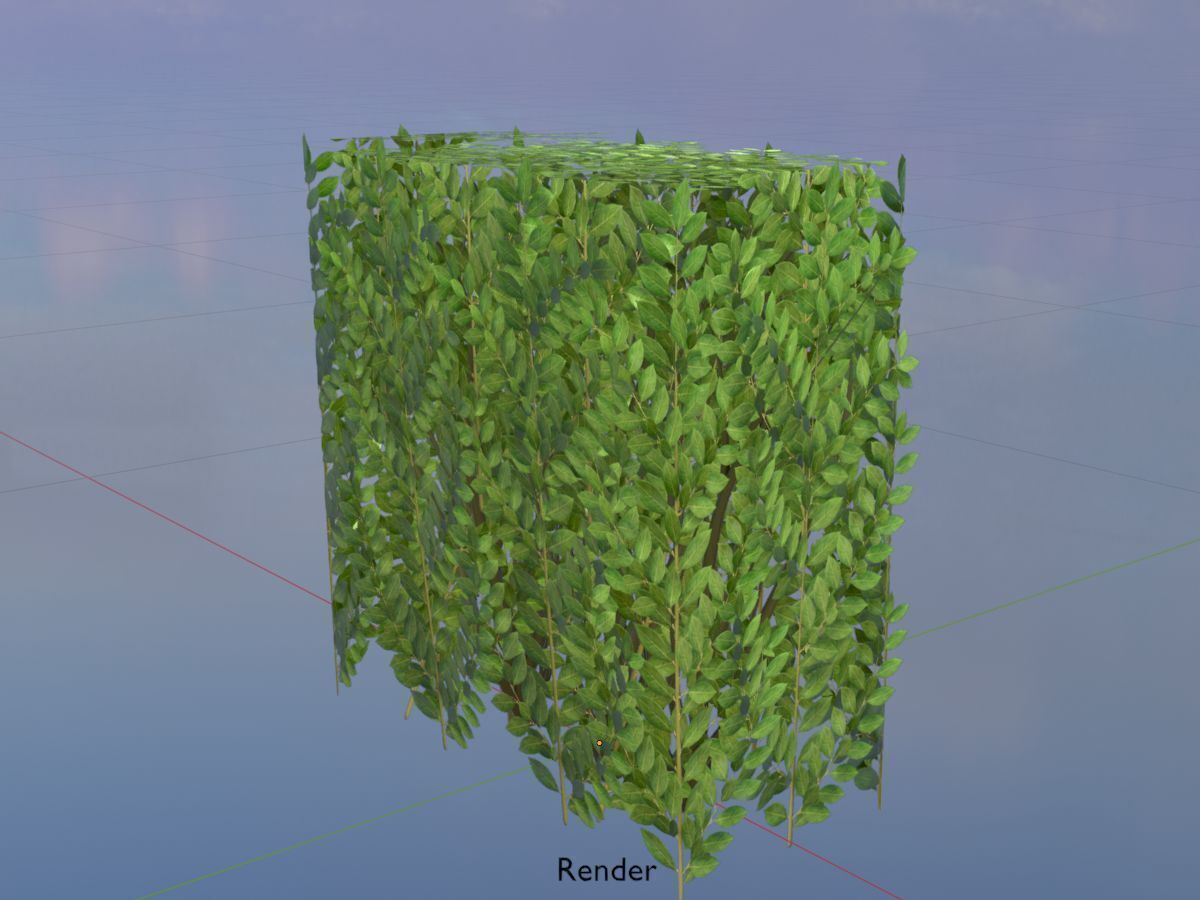 Cherry laurel hedge 500mm version-4 Low-poly 3D model_18