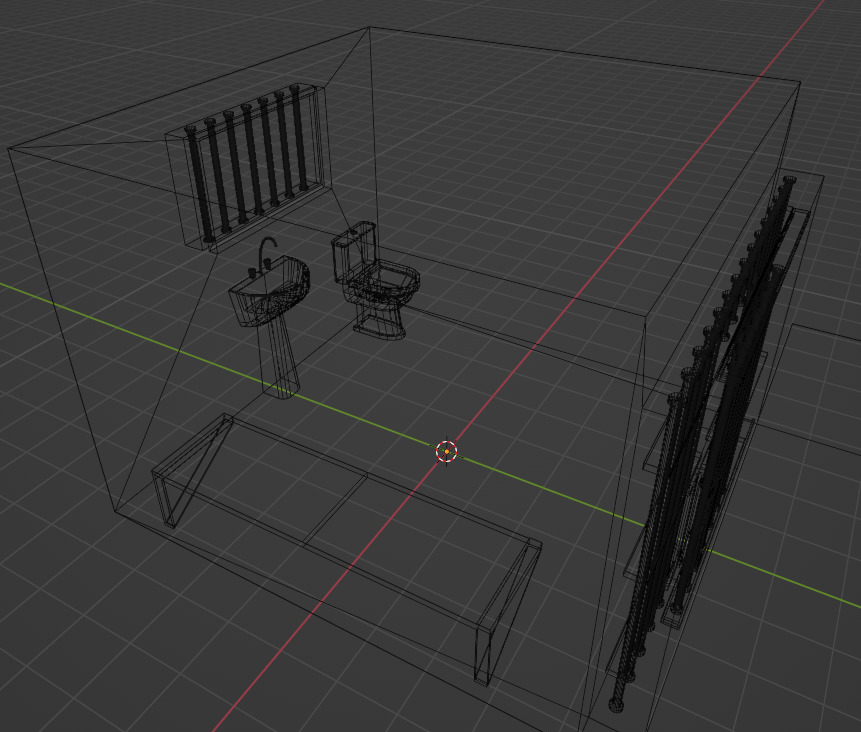 Prison Cell Low-poly 3D model_6