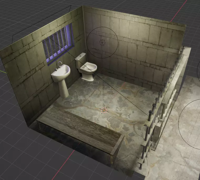 Prison Cell Low-poly 3D model_0