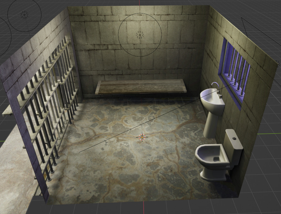 Prison Cell Low-poly 3D model_3
