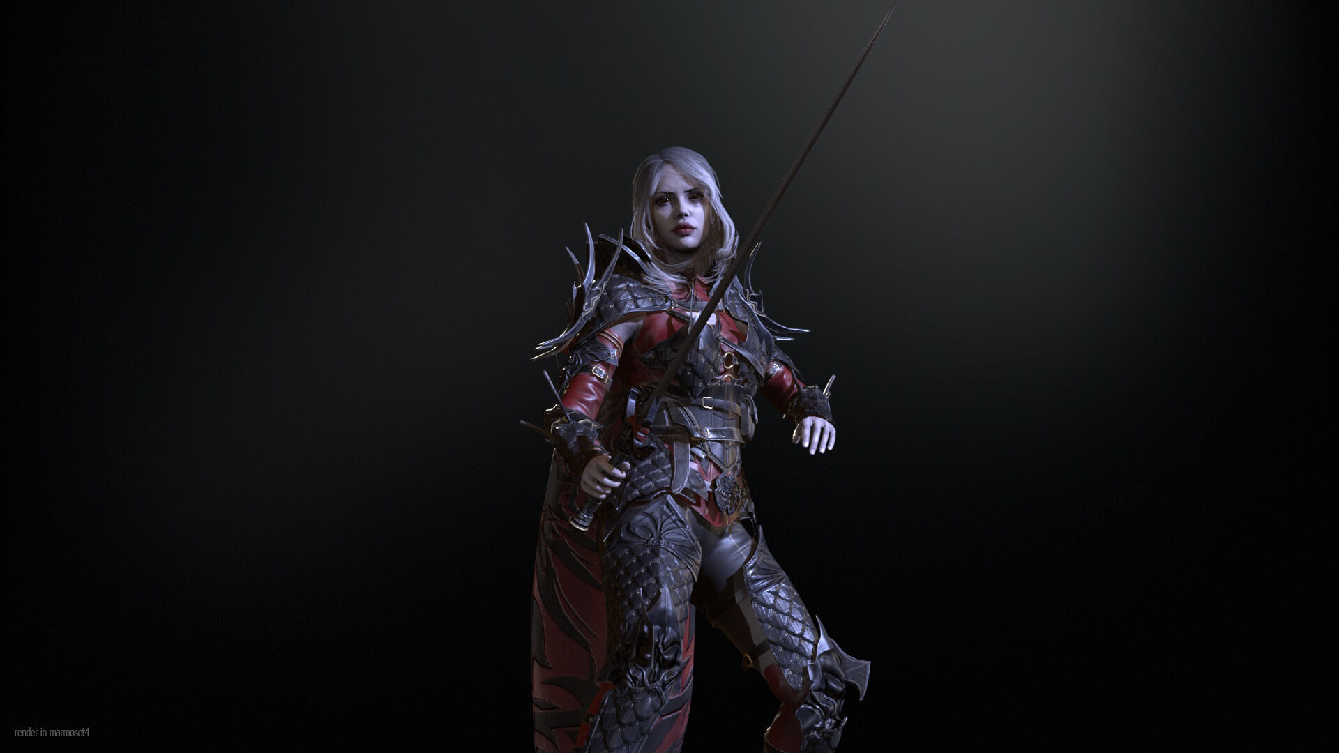 Knight Gilr Low-poly 3D model_5