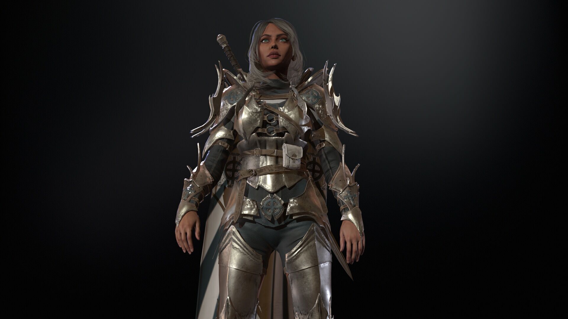 Knight Gilr Low-poly 3D model_20