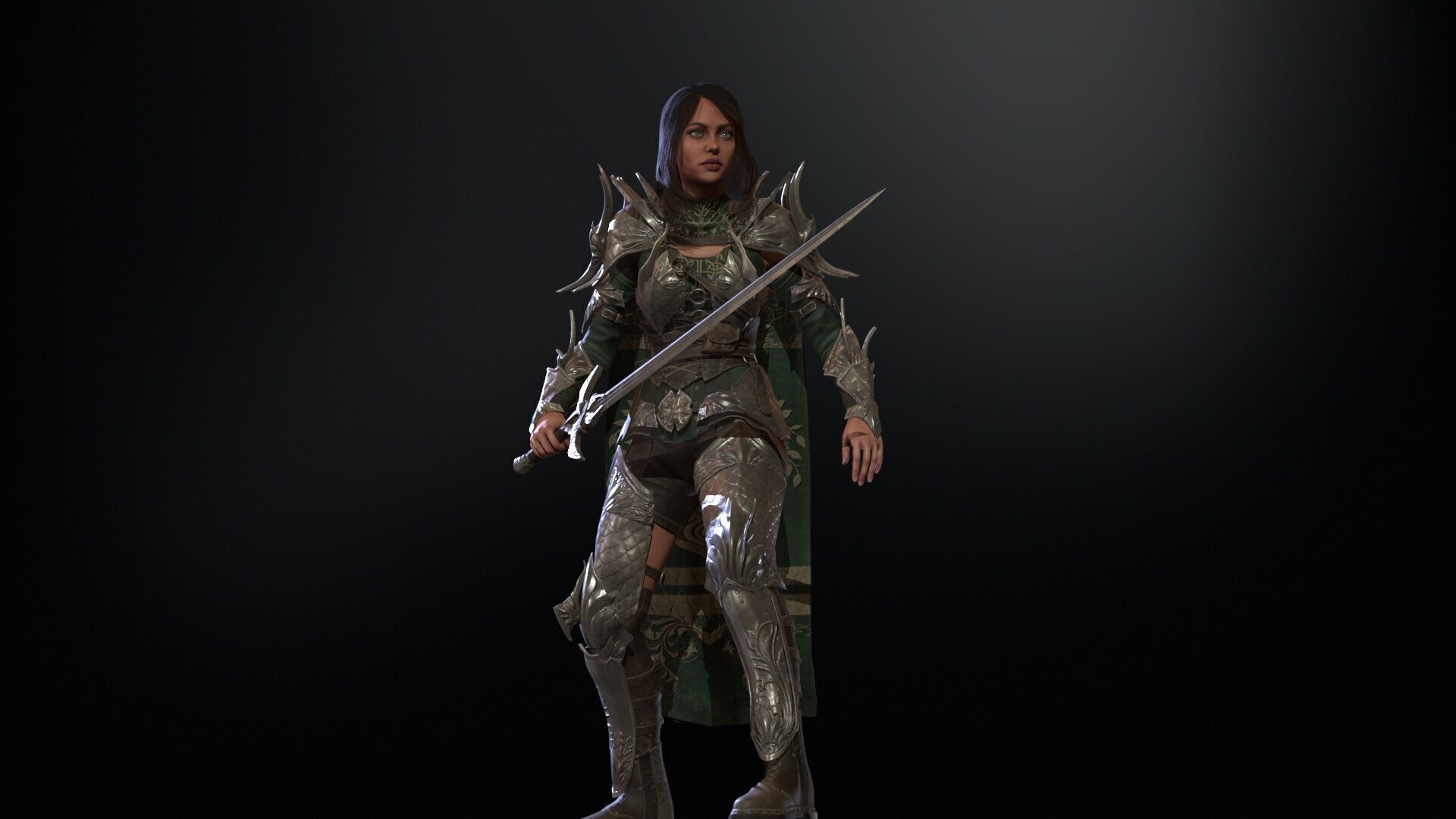 Knight Gilr Low-poly 3D model_35