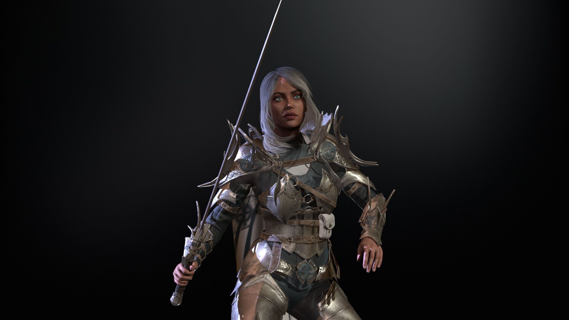 Knight Gilr Low-poly 3D model_18