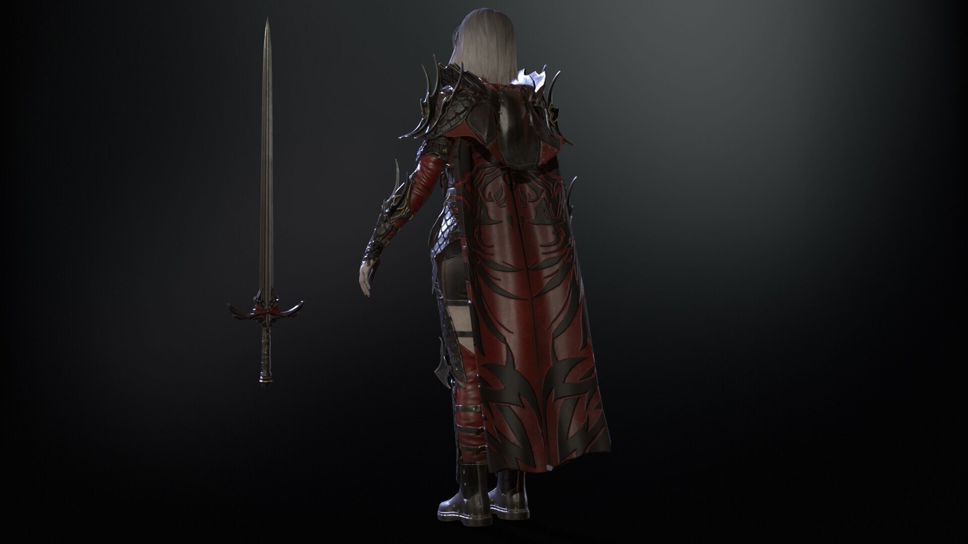 Knight Gilr Low-poly 3D model_7
