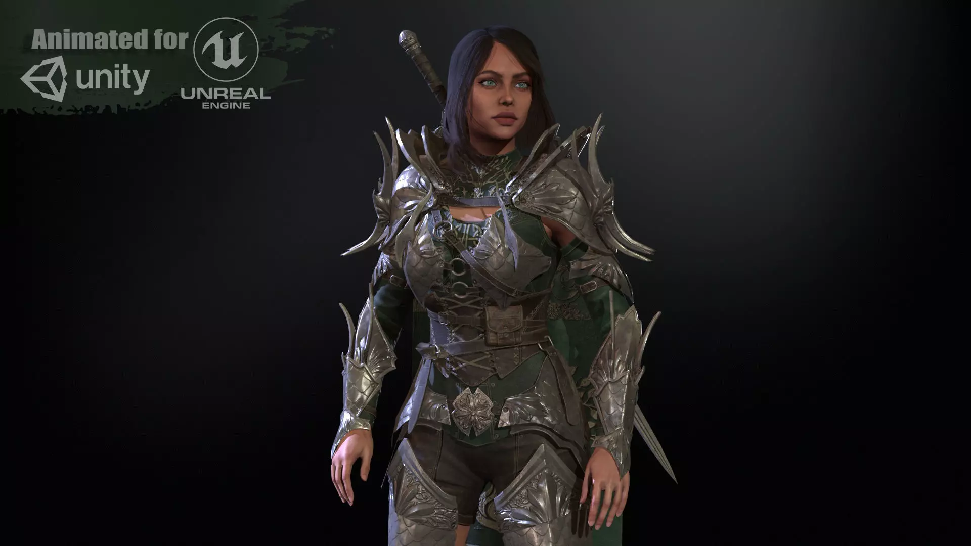 Knight Gilr Low-poly 3D model_0