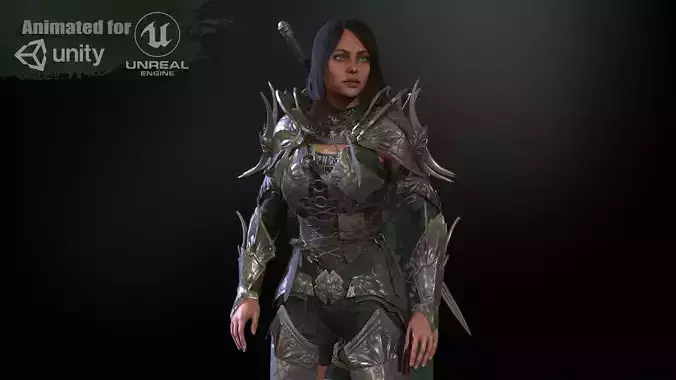 Knight Gilr Low-poly 3D model