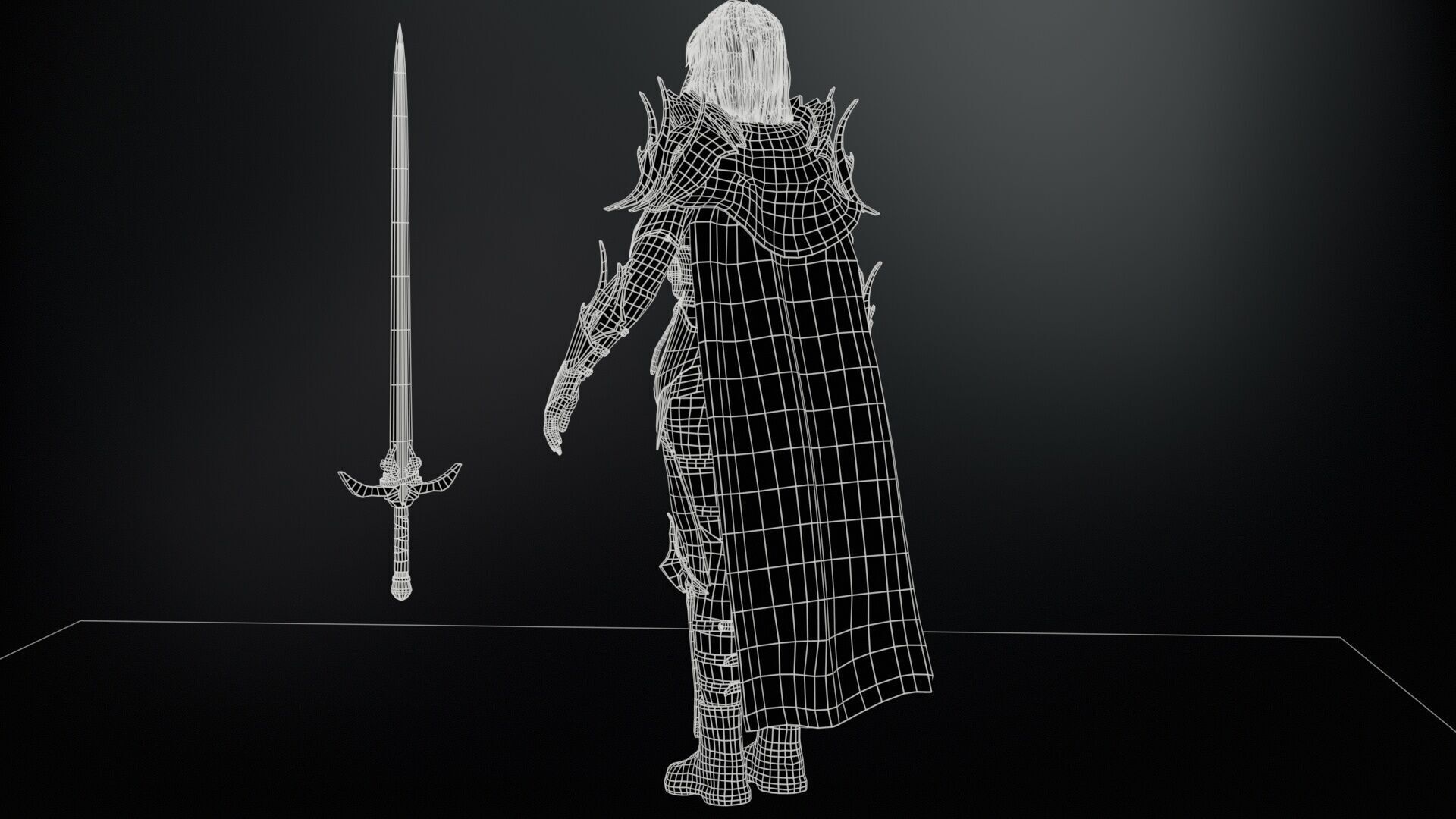 Knight Gilr Low-poly 3D model_10