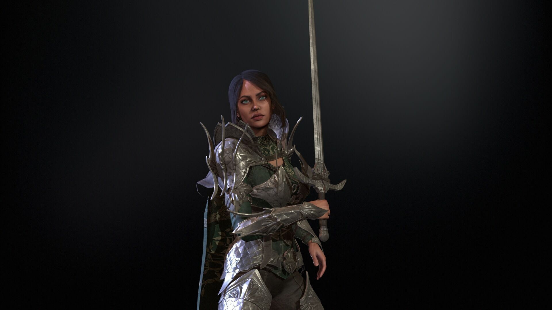 Knight Gilr Low-poly 3D model_30