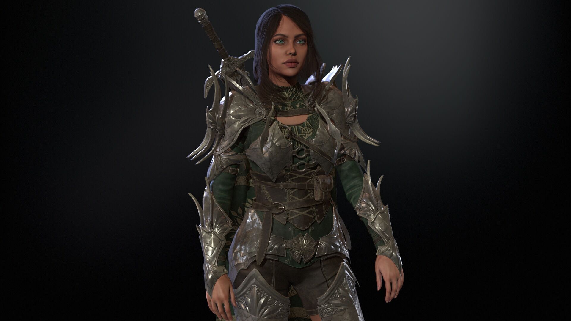 Knight Gilr Low-poly 3D model_36