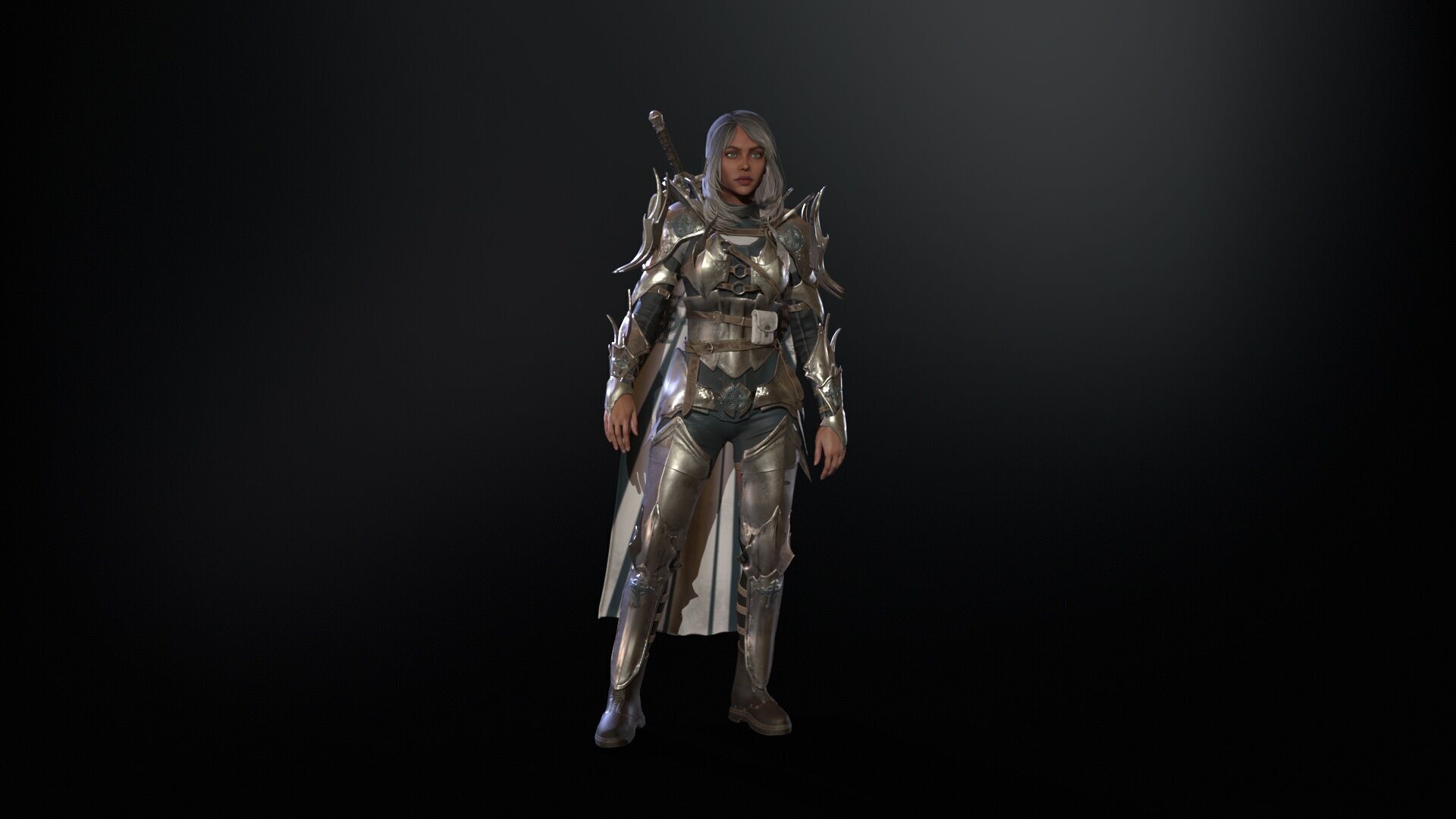 Knight Gilr Low-poly 3D model_17