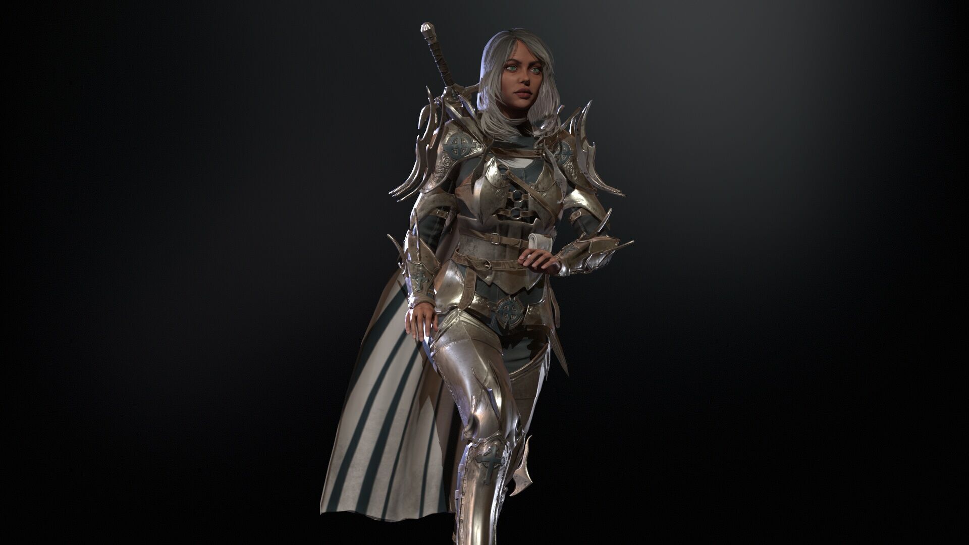 Knight Gilr Low-poly 3D model_15