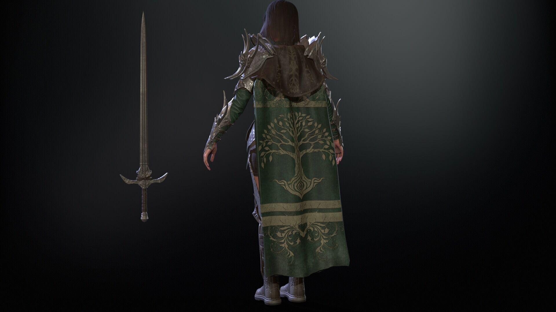 Knight Gilr Low-poly 3D model_9