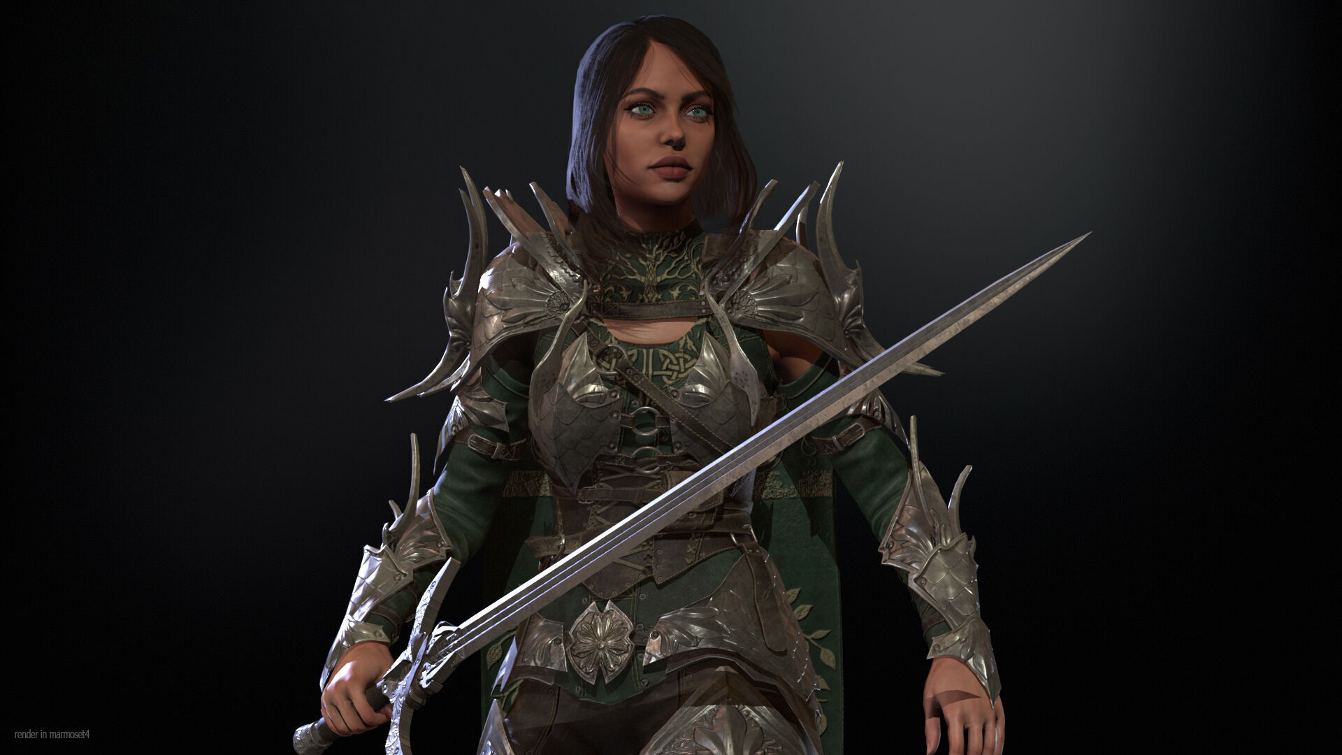 Knight Gilr Low-poly 3D model_4