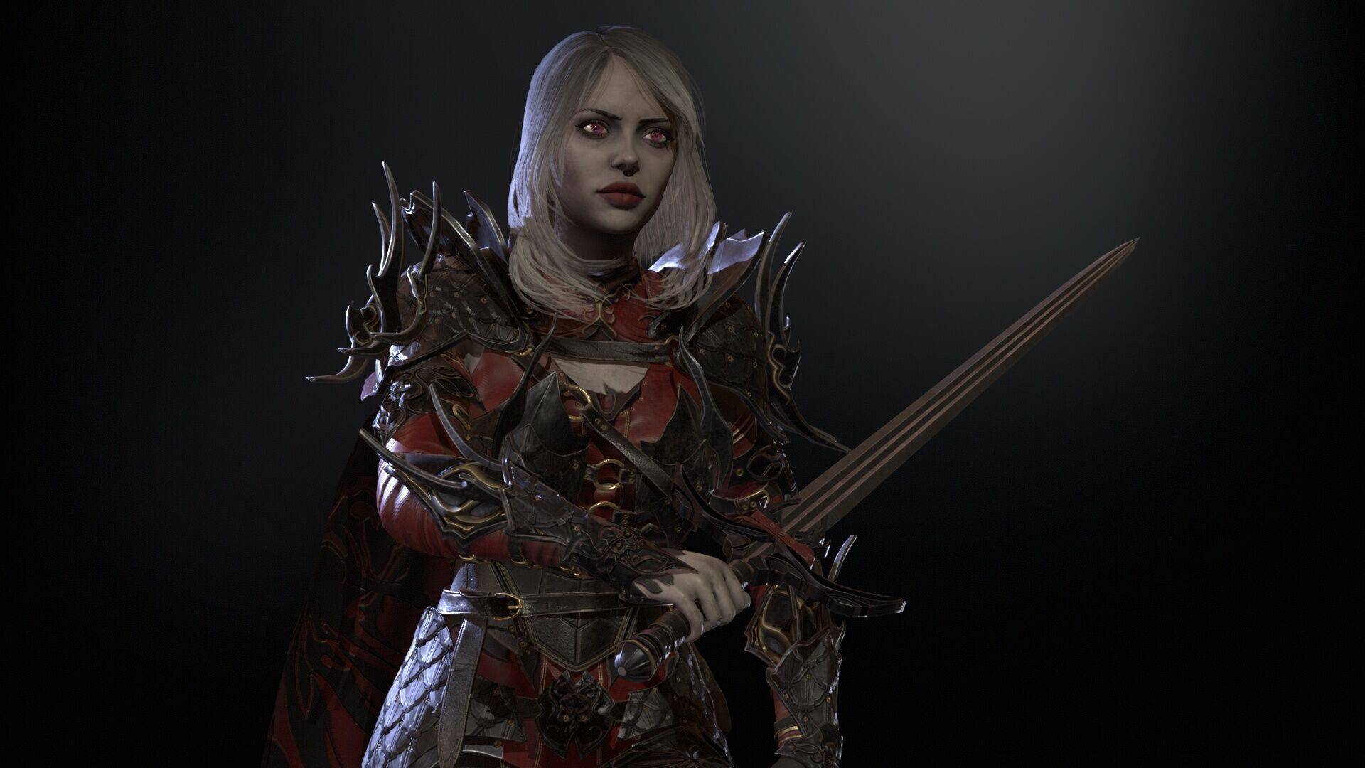 Knight Gilr Low-poly 3D model_23