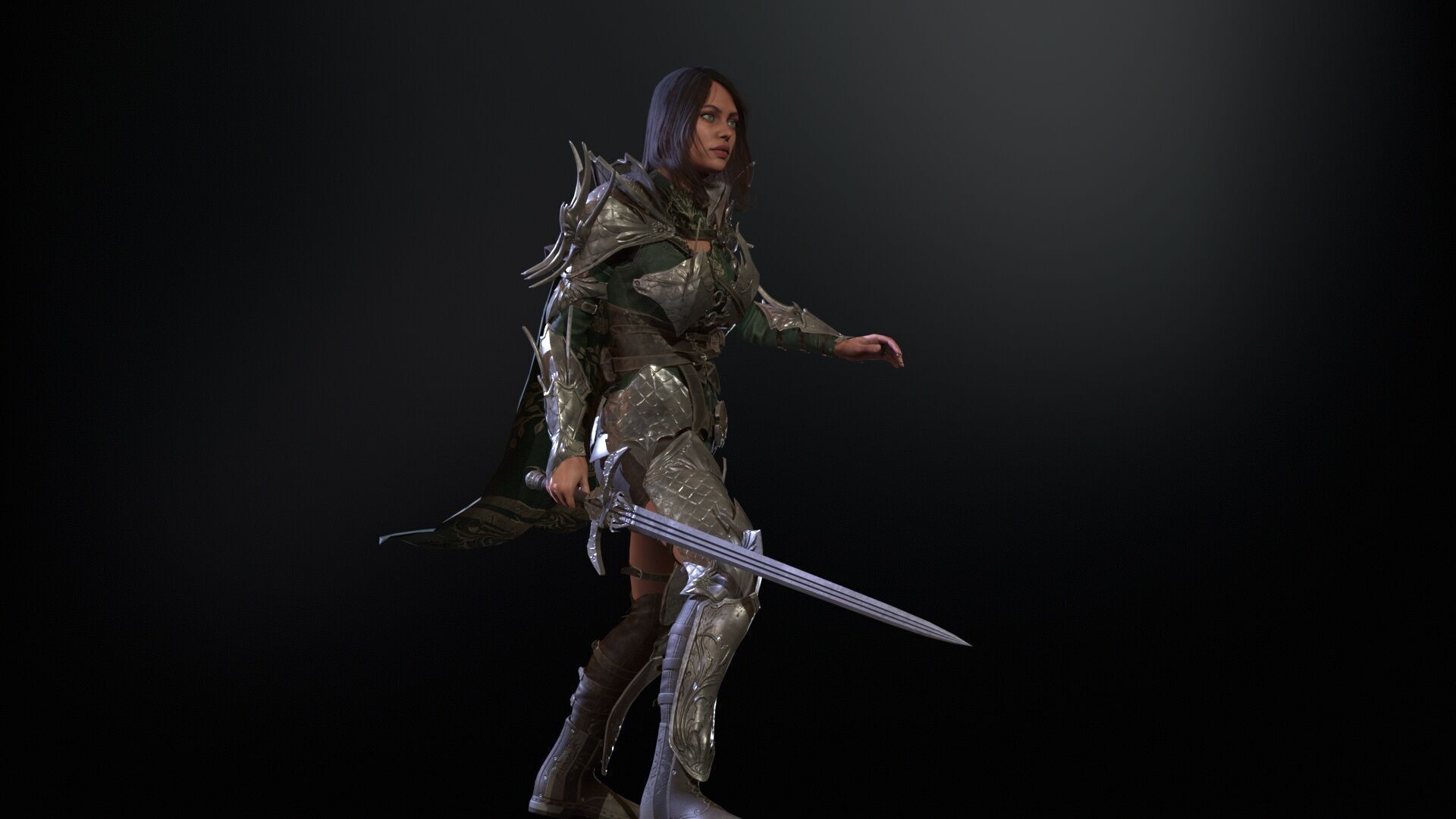 Knight Gilr Low-poly 3D model_32