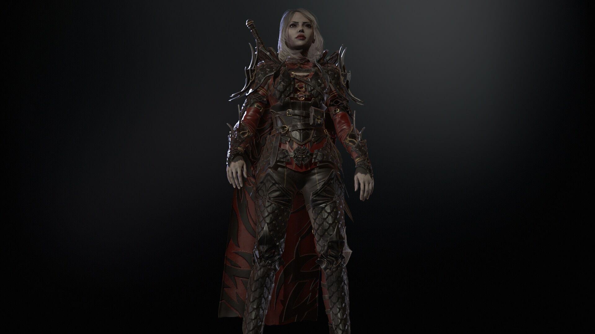 Knight Gilr Low-poly 3D model_21