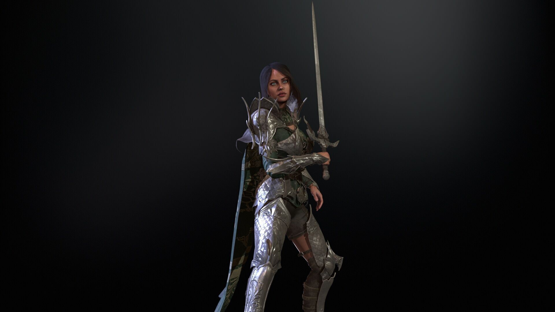 Knight Gilr Low-poly 3D model_31