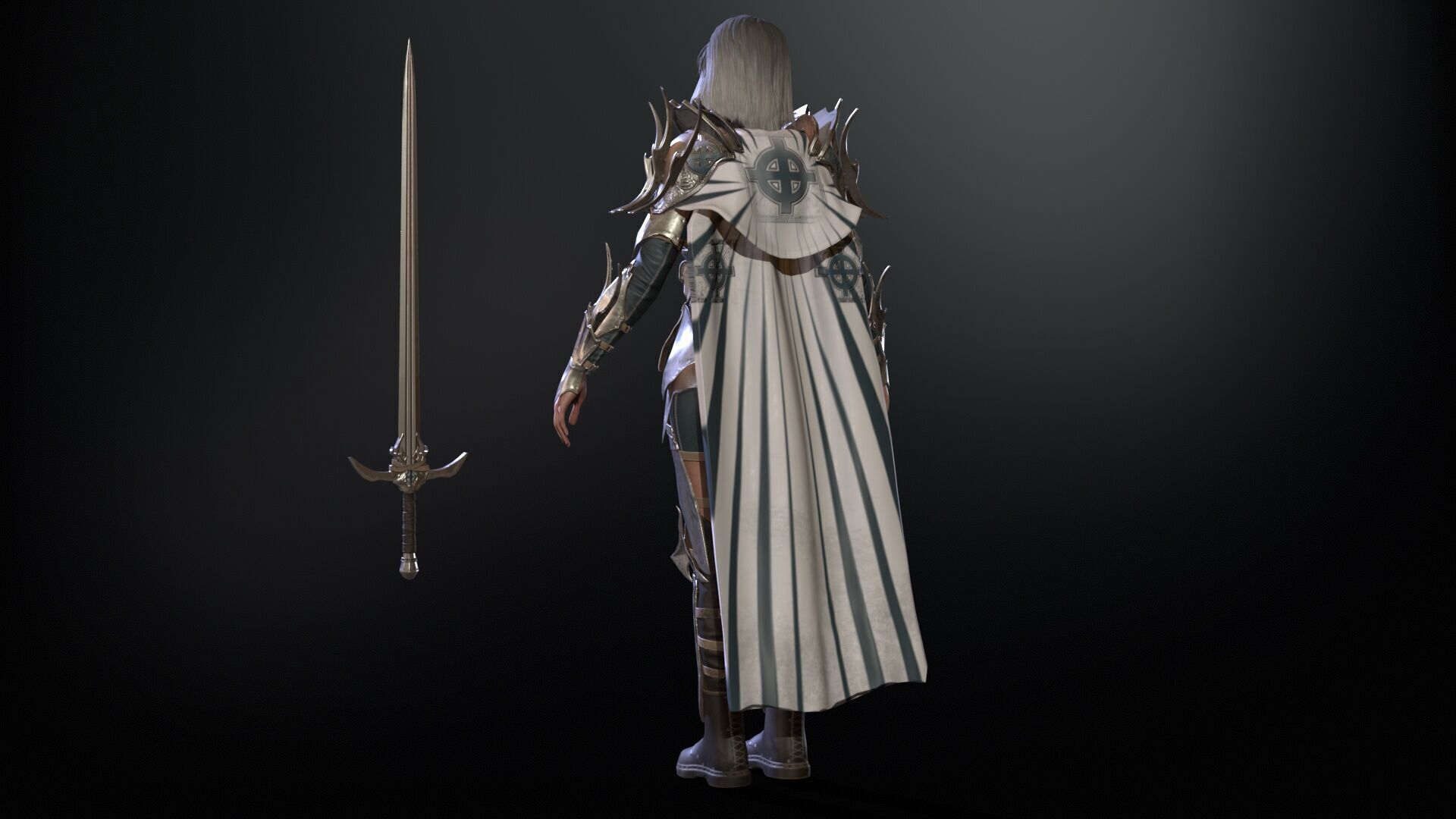 Knight Gilr Low-poly 3D model_13