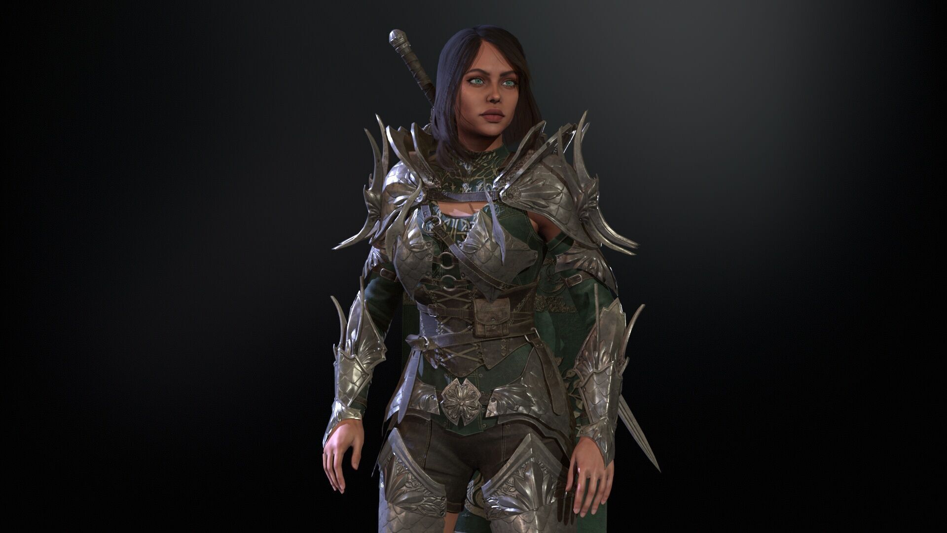 Knight Gilr Low-poly 3D model_27