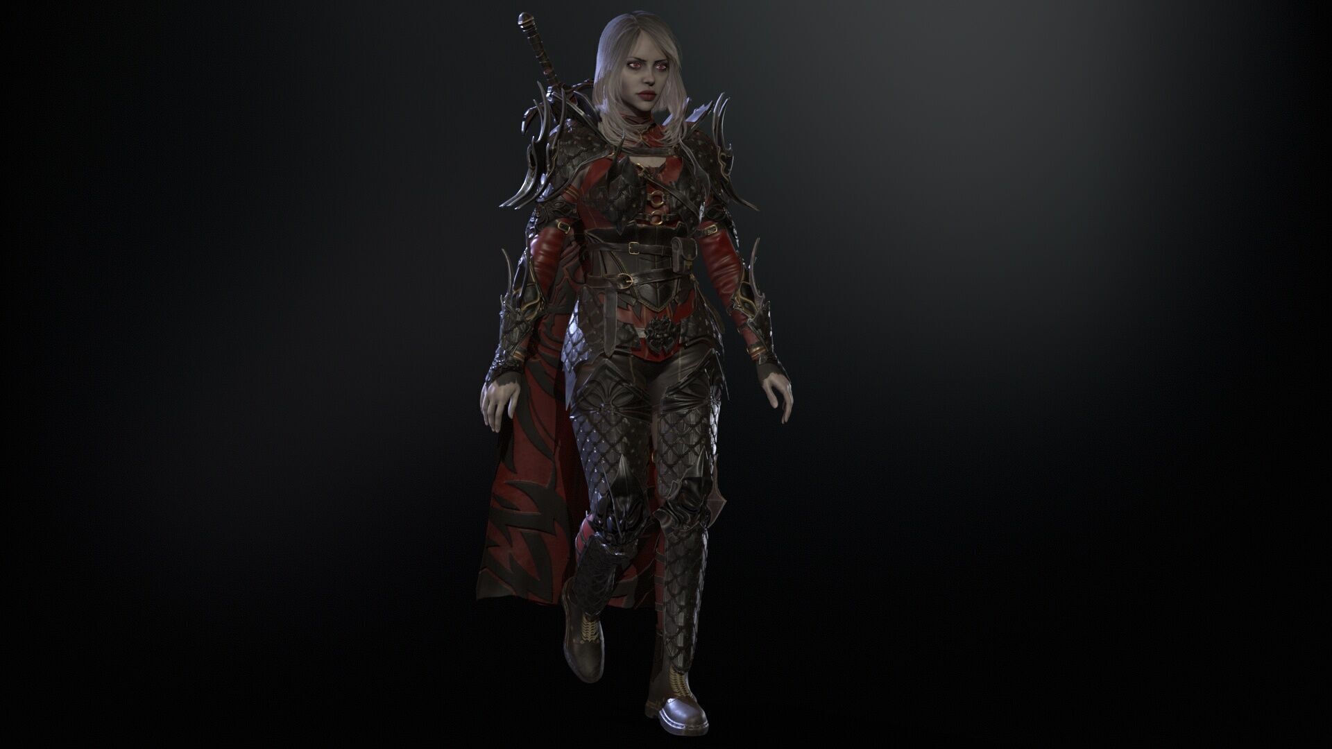 Knight Gilr Low-poly 3D model_24