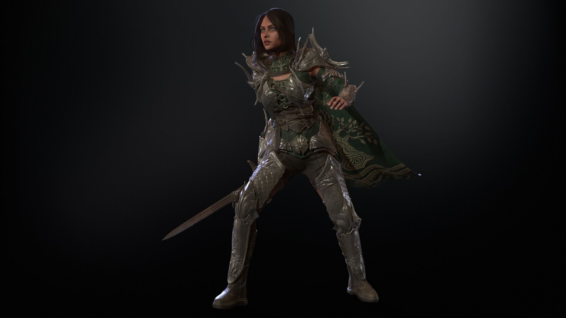 Knight Gilr Low-poly 3D model_33