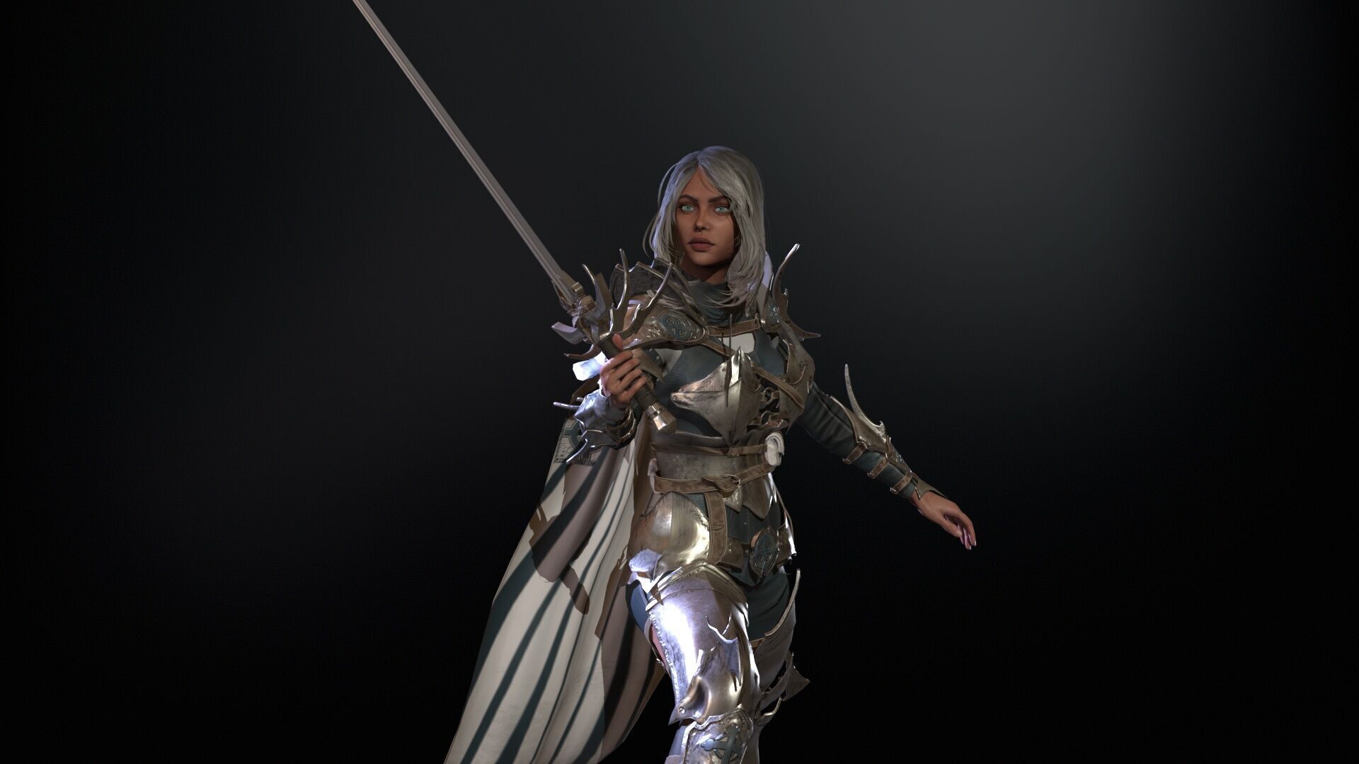 Knight Gilr Low-poly 3D model_14