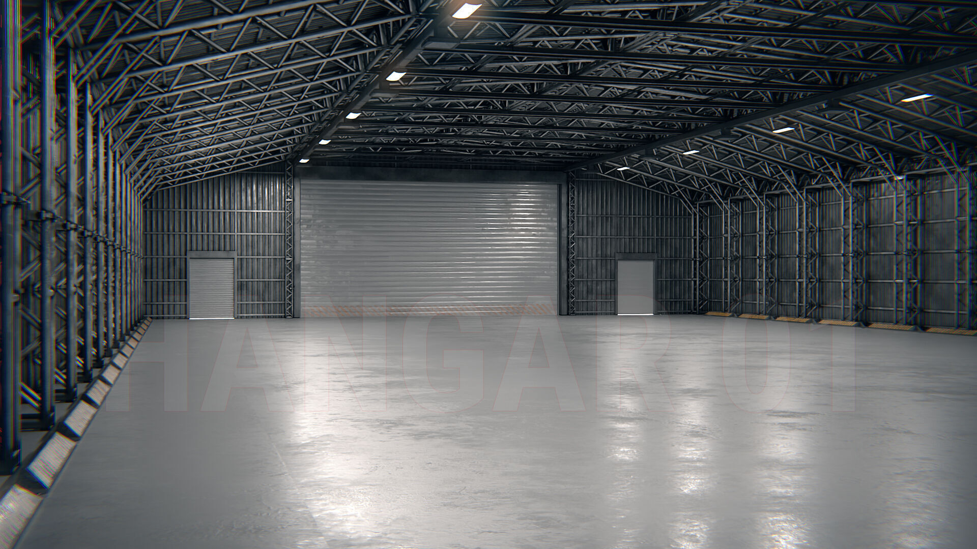 Hangar 01 PBR Low-poly 3D model_8