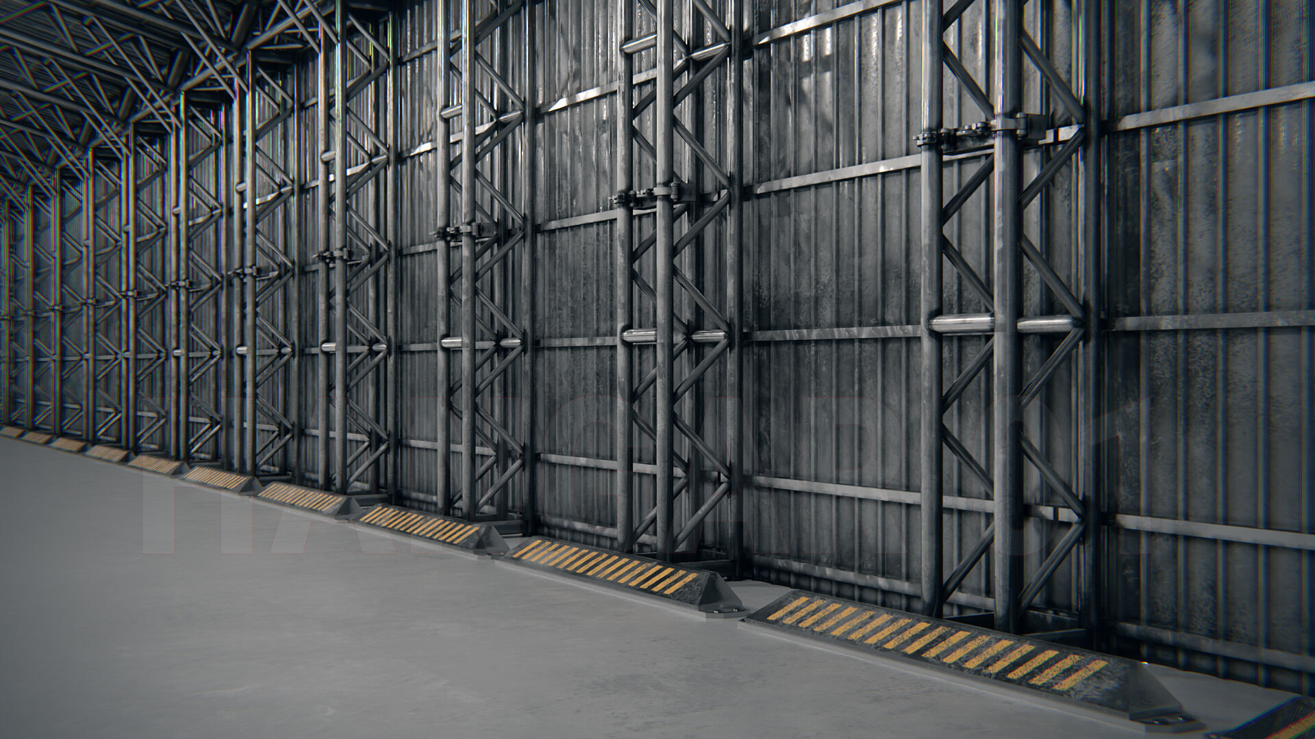 Hangar 01 PBR Low-poly 3D model_2