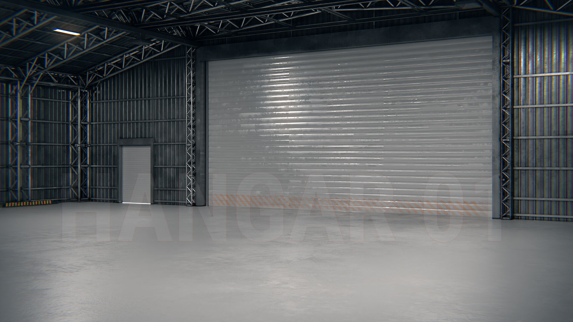 Hangar 01 PBR Low-poly 3D model_7