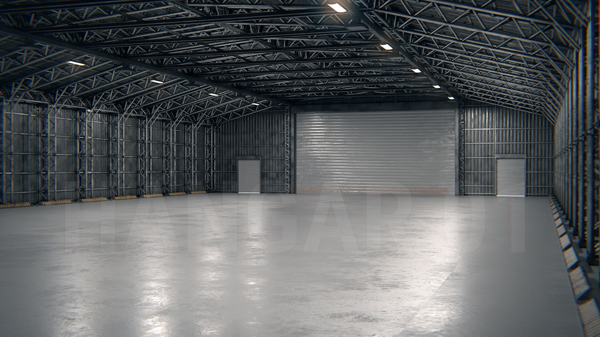 Hangar 01 PBR Low-poly 3D model_10